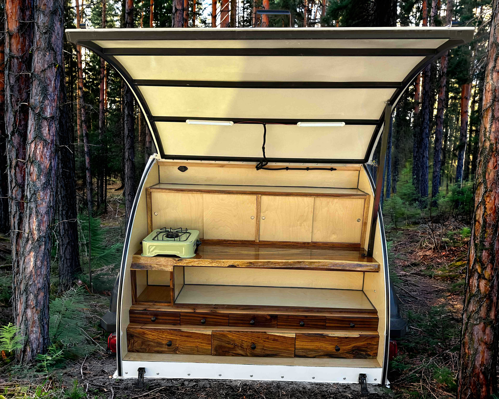 Live-edge Teardrop Trailer